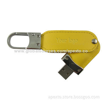 Leather Swivel USB Pen Drive, 8 and 16GB Capacity, Plug-and-play Function/Suitable for Apple's Mac